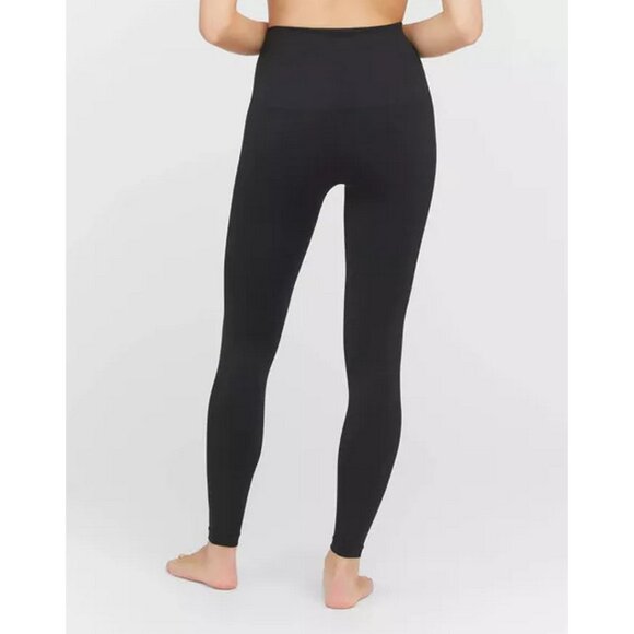 SPANX ASSETS Leggings Womens XL Seamless Leggings Black Stretch Slim Compression - Picture 4 of 9